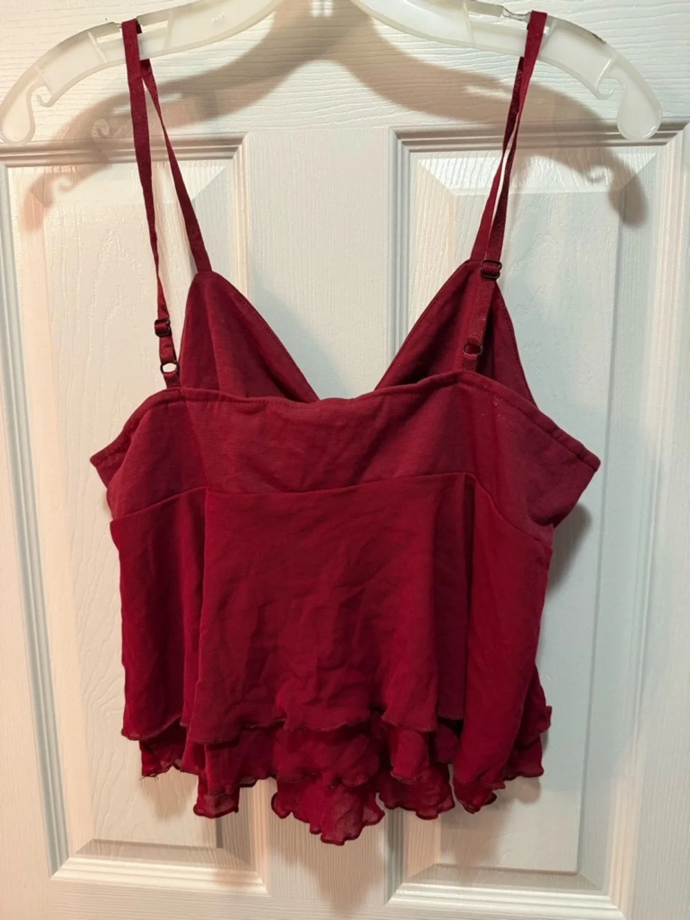 NWOT Women’s  Burgundy Tie-Front Adjustable Strap Crop Top size XL - Picture 3 of 4